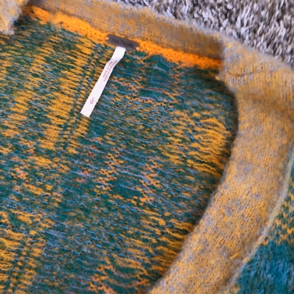 NWT Free People Sepia Cardigan Large Marigold Sky Combo - Picture 6 of 9